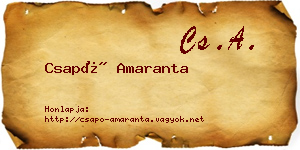 Csapó Amaranta névjegykártya
